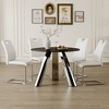 4-Piece Dining Set with Sintered Stone Tabletop and Silver Metal Leg - 2 of 4