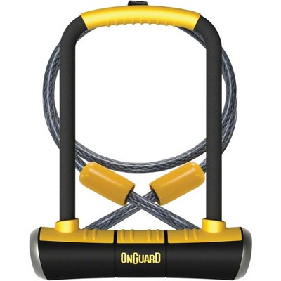 OnGuard PitBull Series U-Lock 4.5 x 9" Black/Yellow with Cable