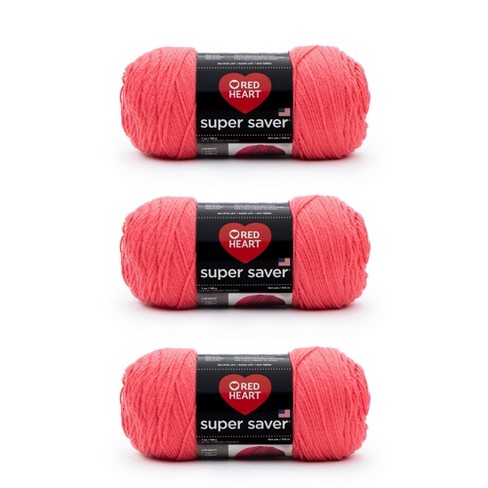Red Heart Super Saver Worsted Weight Yarn 3 Bundle - Perfect Pink - Red Heart Yarn - Yarn & Needlecrafts