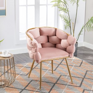 PAGED Luxury Accent Chair Comfy Reading Chair Velvet Single Sofa Chair with Unique Knitting Process for Living Room - 1 of 4
