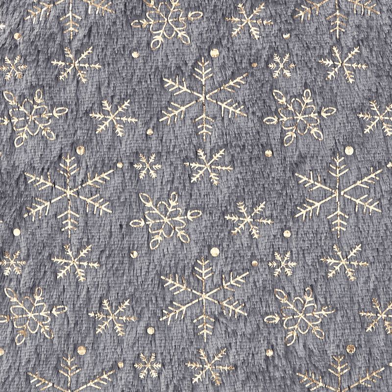 18&#34;x18&#34; Faux Fur Foil Snowflake Square Throw Pillow Gray/Gold - VCNY Home, 4 of 6