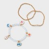 Sealife Charm Bracelet 3pc - Universal Thread™ Gold/Blue: Stretch Band, Recycled Zinc, 2.5" Length - 3 of 4