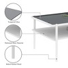 Rectangle Coffee Table, with Gray Tempered Glass top and Legs, Modern Table for Living Room - 4 of 4