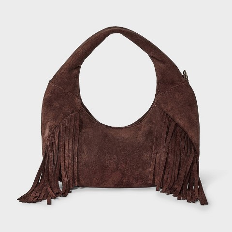 Universal Thread Soft Fringe Crescent Handbag - Universal Thread™ Brown