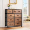 SKRAN Grid Cabinet Fabric Storage Tower with 9 Drawers For Bedroom,Tall Chest Organizer Unit With Fabric Bins, Steel Frame, Wood Top - 4 of 4