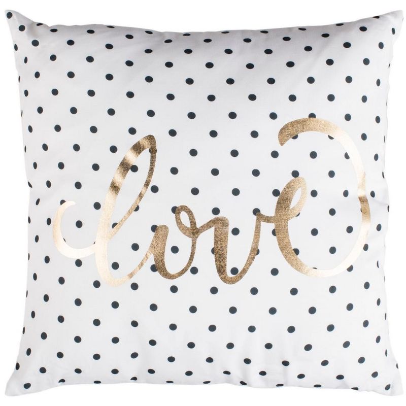 Spotted Love Pillow - Gold/Black/White - 20" x 20" - Safavieh ., 1 of 4