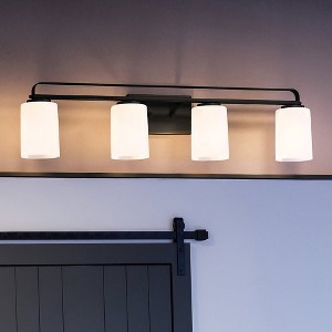 Urban Ambiance Luxury Modern Bath Light 7.625''H x 32.5''W,  Midnight Black Finish,  Broome Collection, UHP4115 - 1 of 4