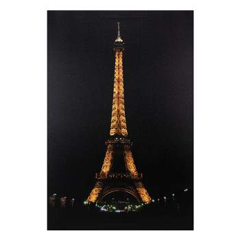 Northlight 23.5" LED Lighted Famous Eiffel Tower Paris France at Night Canvas Wall Art
