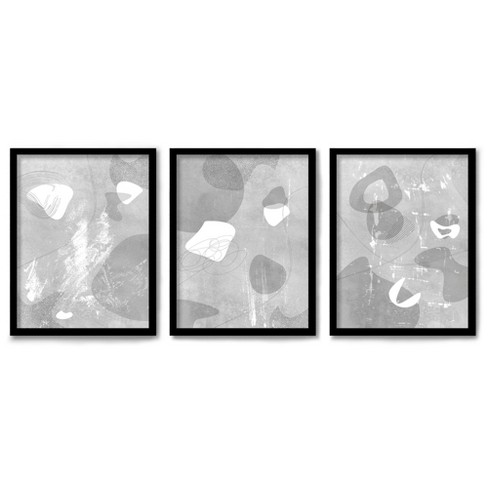 Americanflat Minimalist Modern (set Of 3) Brush Portrait By Anne Tavoletti  Framed Triptych Wall Art Set : Target