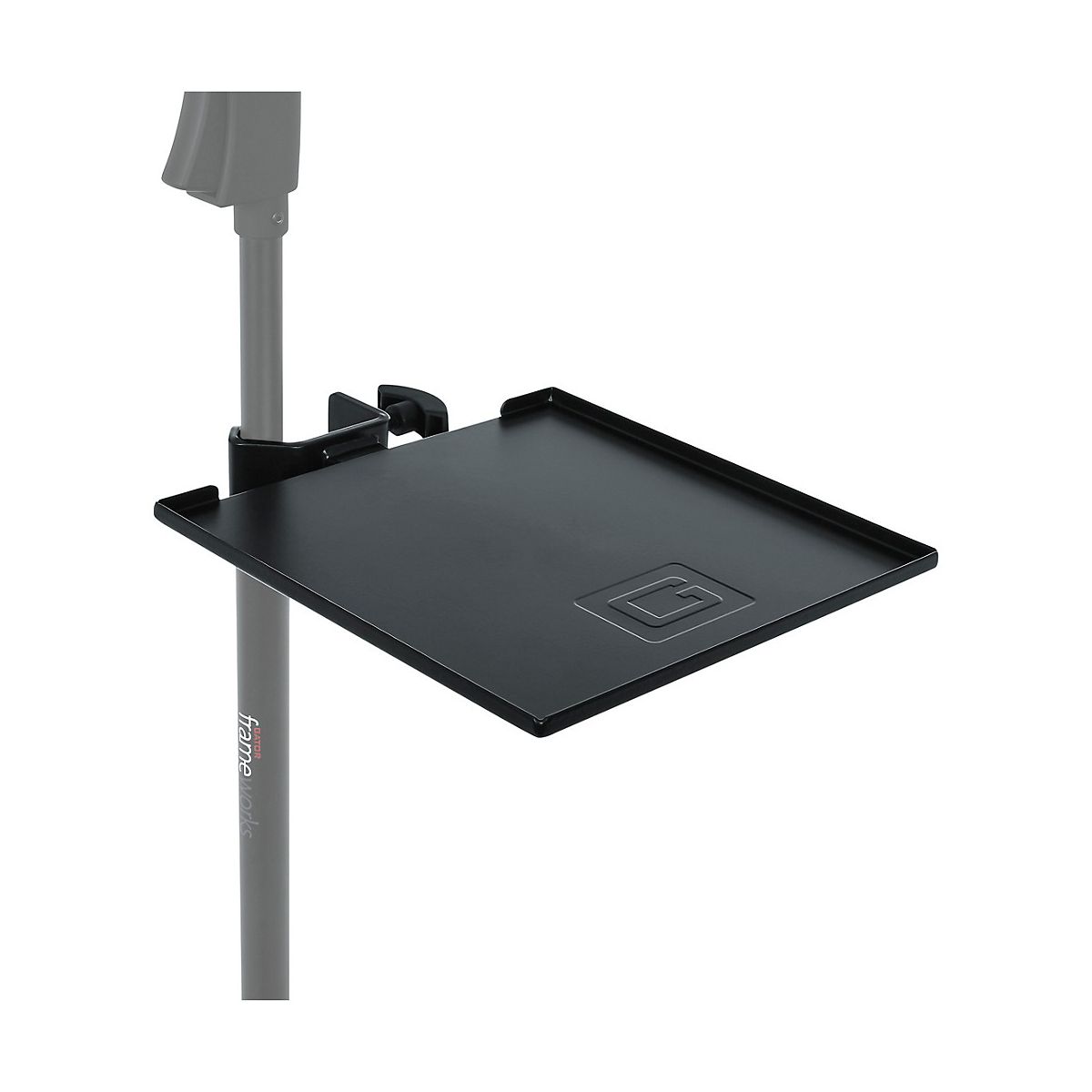 Gator GFW-SHELF0909 Gator Frameworks small microphone stand clamp-on utility shelf, capacity up to 10lbs.