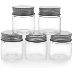 Juvale 5-Piece Mini Glass Storage Jar with Lid for DIY  Art Craft Tiny Jar, 1.7 Ounce