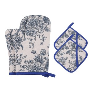 REGALWOVEN Sets 2 Pcs Heat Resistant Kitchen Oven Mitts and Pot Holders for Baking - 1 of 4
