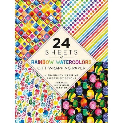 Rainbow Watercolors Gift Wrapping Paper - 24 Sheets - by  Tuttle Publishing (Paperback)