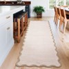 Washable Rug Modern Scalloped Rug Non Slip, Neutral Indoor Carpet - 3 of 4
