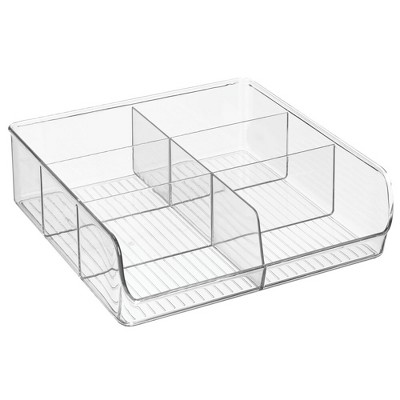 mDesign Plastic Home Office Storage Organizer Caddy, 6 Sections - Clear