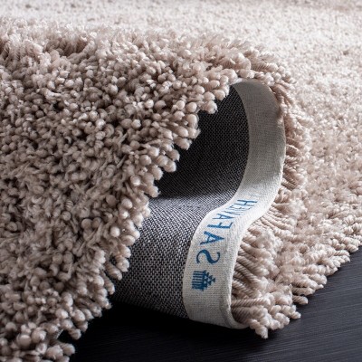 Hand-Tufted Shag Square Rug in Gray Wool and Synthetic Blend