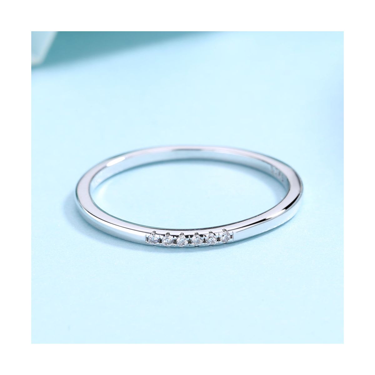 14K Gold and Sterling Silver Stacking Ring With crystals - thumbnail 2