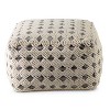 Kodi Square Pouf Ottoman Black/Off White - Steve Silver Co.: Cotton & Wool Blend, No Assembly, Bohemian Style - image 2 of 4