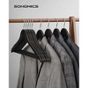 SONGMICS 20-Pack Wooden Hangers Wood Coat Hangers with Shoulder Notches Swivel Hook Non-Slip Black and Silver - 2 of 4