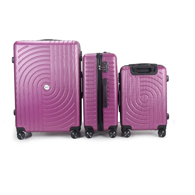 Mirage Luggage Sally ABS Hard shell Lightweight 360 Dual Spinning Wheels Combo Lock 3 Piece Luggage Set, 3 of 6
