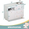 FUFU&GAGA White Baby changing table Storage cabinet Leather pulls Solid wood feet Large space Partitioned storage - 3 of 4