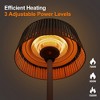 ZACHVO 3 Heat Settings (MAX 1500W) Woven Shade Halogen Outdoor Standing Electric Patio Heater with Tip-Over Safety,Shower-Proof Design,White - 2 of 4