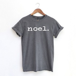 Simply Sage Market Women's Noel Typewriter Short Sleeve Garment Dyed Tee - 1 of 2