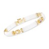 Ross-Simons White Jade and 1.40 ct. t.w. Multi-Gemstone "Good Fortune" Bracelet in 18kt Gold Over Sterling - 3 of 4