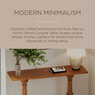 Arthur 60" Antiqued Natural Solid Wood Console Table
