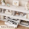Kids Bookshelf with Drawer, Wooden Toy Storage Organizer, White Bookcase for Playroom - 3 of 4