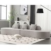 Modern Curved Modular Sofa w/3 Pillows - Plush Terrycloth, Minimalist, No Assembly, for Living Room, Apartment - 4 of 4