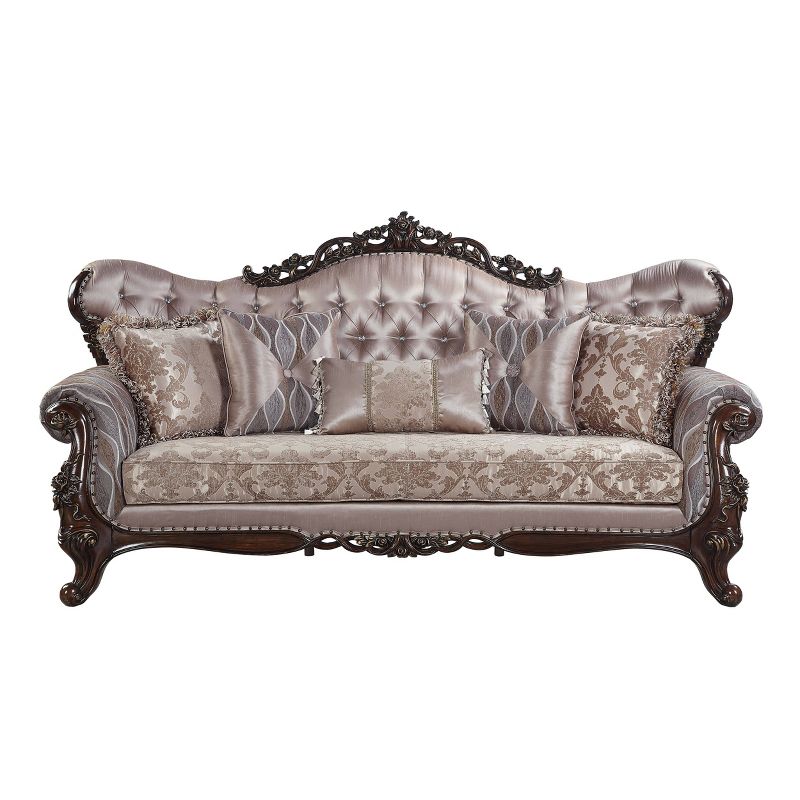 92&#34; Benbek Sofa Fabric and Antique Oak Finish - Acme Furniture, 5 of 6