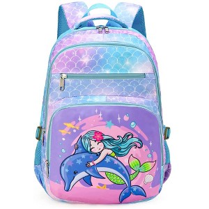 HTUTWOO Primary Middle School Book Bags For Teens Kindergarten,  Waterproof Lightweight Durable,17 Inch Water Resistant Travel Back to School Backpack - 1 of 4