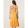 INSPIRE CHIC Women's Boho Square Neck Ruffle Trim Flowy Smocked Midi Sundresses - 3 of 4