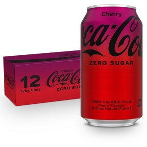 Coca-Cola Cherry Zero Soda - 12pk/12 fl oz Cans - 1 of 4