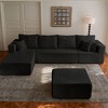 133.86" Cloud Modular U-Shaped Sectional Sofa with Ottoman, Soft Corded Fabric, Deep Seat Frameless Couch, High-Density Foam, No Assembly Required - 3 of 4
