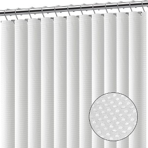 Hearth & Harbor Waffle Shower Curtain for Bathroom - 72x72 Heavy Duty Bathroom Curtain - 1 of 4