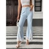 Garvee Bell Bottom Pants for Women Split Side Sheer Lace High Waisted Casual Elegant Long Pants - 4 of 4