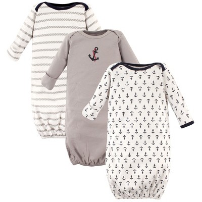 Luvable Friends Baby Boy Cotton Gowns, Boy Nautical, 0-6 Months