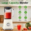 Itopfox 750W Professional Blender with 6-Cup Glass Jar, 6 Sharp Stainless Steel Blades for Smoothies, Shakes, Ice Crush, Juice, Puree, Soup in White - 2 of 4