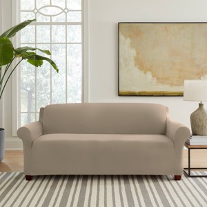 Sure Fit Hampstead Stretch Velvet Sofa Slipcover: Pet Friendly, 3-Seat Protector, Indoor Use - 1 of 4
