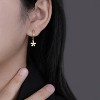 Gold Dainty Huggie Hoop Earrings - Tassel Dangle with Geometric Cross & Heart Charms, Hypoallergenic Sleeper Earrings - 3 of 4