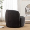 KINWELL 34" Poly Blend Boucle Fabric Upholstered Swivel Armchair - 4 of 4