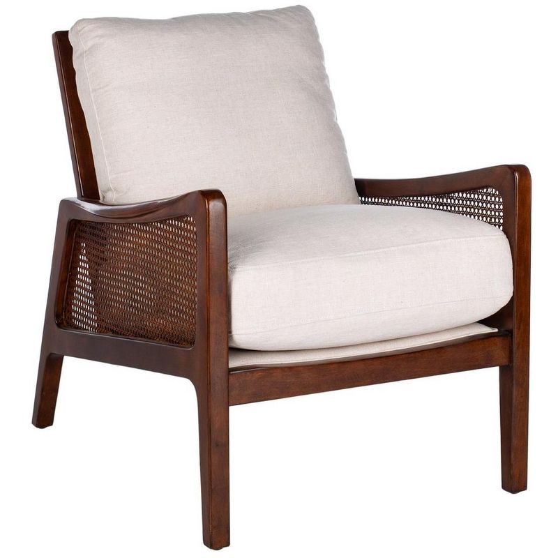 Moretti Wood Frame Accent Chair - Oatmeal - Safavieh., 3 of 10