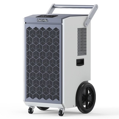 Moiswell Commercial Dehumidifier with Pump Heavy-Duty Moisture Control for Basement Warehouse, Industry Water Damage Unit, Auto Defrost