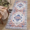 2x6 Runner Rug - Washable, Non Slip, Vintage Distressed, Medallion Floral Carpet, Indoor Retro Throw Floor Mat, for Hallway Bedroom Kitchen. Orange - 2 of 4