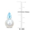 EVERLY JEWELRY | Sterling Silver 7/8 CT TGW Blue Topaz - Sky & 8.5 - 9 MM Cultured Freshwater Pearl Fashion Post Earrings - 2 of 4