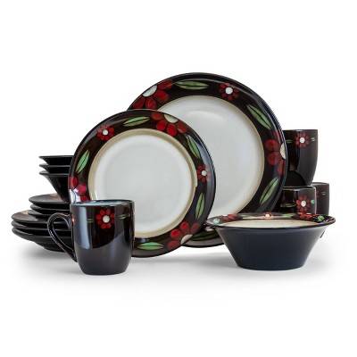 16pc Stoneware Earth Roots Dinnerware Set - Elama