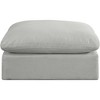 Meridian Furniture,Comfy Linen Textured Fabric Modular Ottoman - 3 of 4