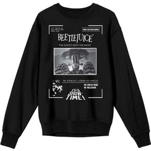 Beetlejuice Movie Poster With The Most Women's Black Long Sleeve Sweatshirt - 1 of 1